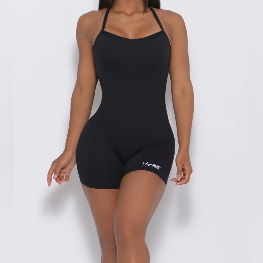 Bombshell sportswear Black one piece bodysuit shorts medium